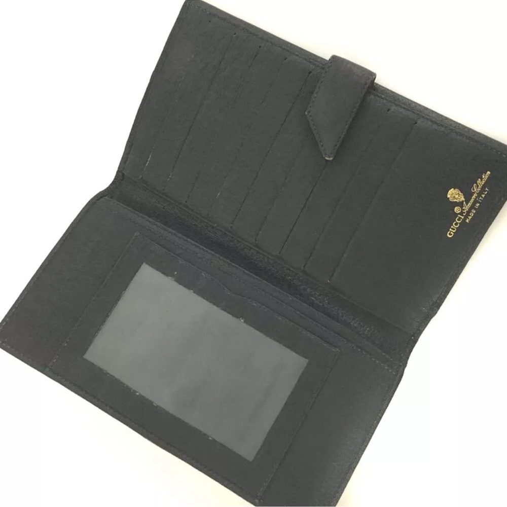 OLD GUCCI GG Logo PVC Leather Long Bifold Wallet - Picture 5 of 8